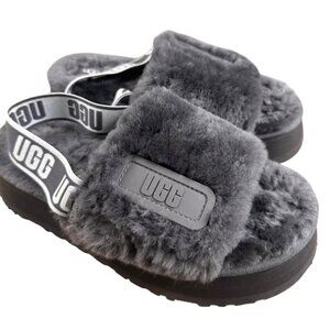UGG Disco Slide Sandals Women's Size 9 Sheepskin Dark Grey Color Slipper